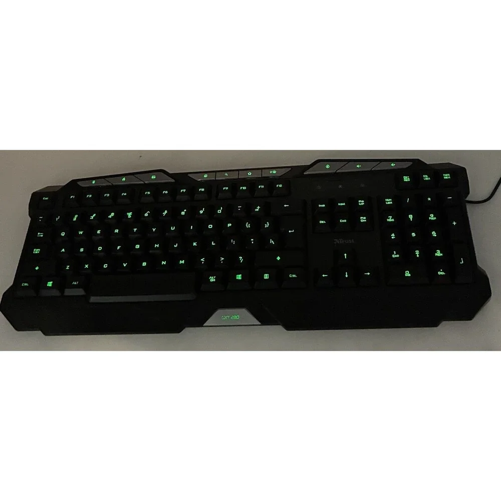 Trust GXT 280 - 21458 Backlit Color Wired Gaming Keyboard UK English USB Tested